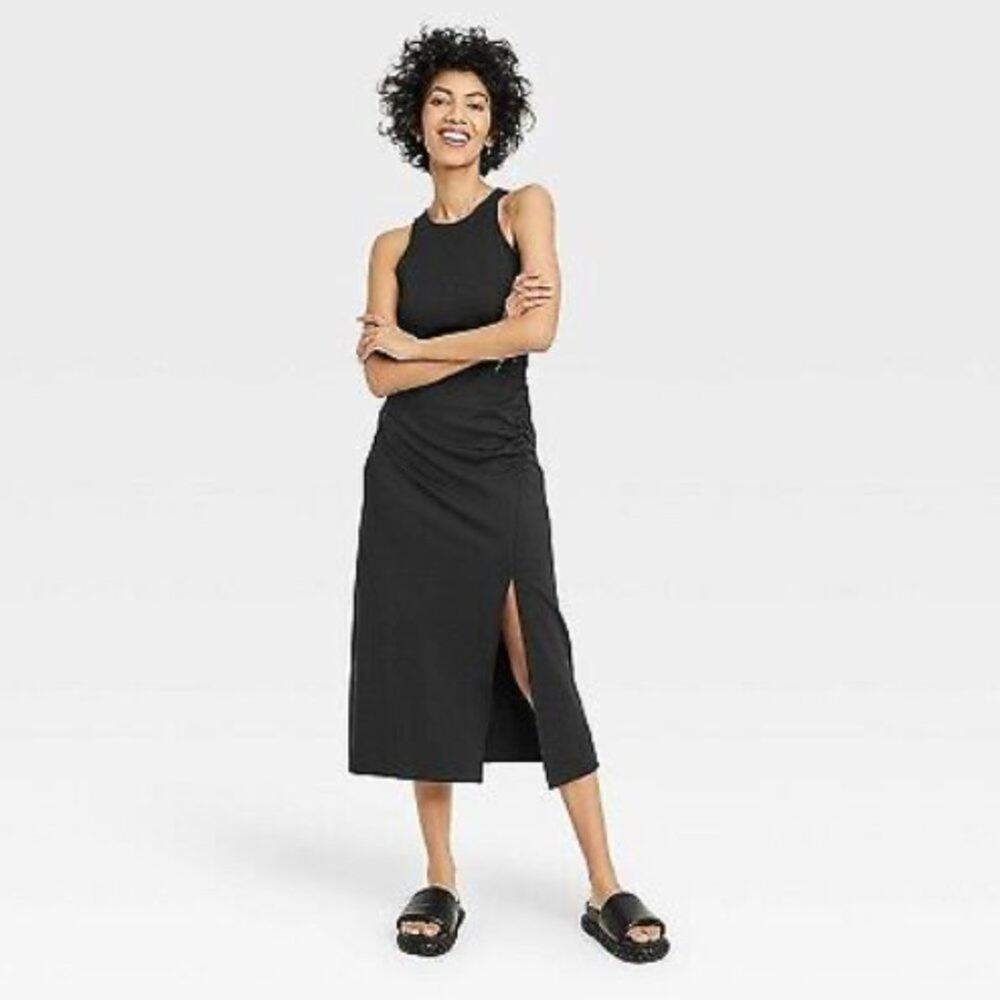 NEW A New Day Women's Sleeveless Ponte Racerback Maxi dress -  Black Size Medium - Picture 5 of 13